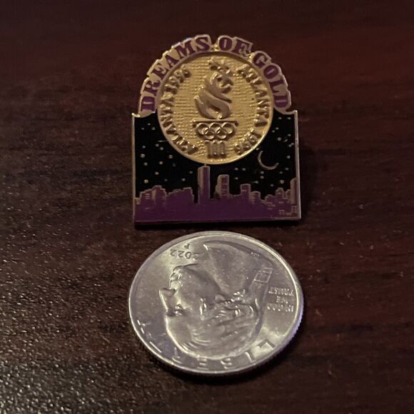 1996 Atlanta Olympics Dreams Of Gold Lapel Hat Pin‎ - Picture 2 of 3